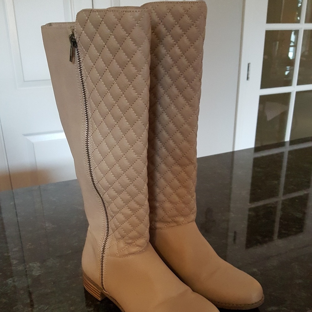 Tan knee high boots